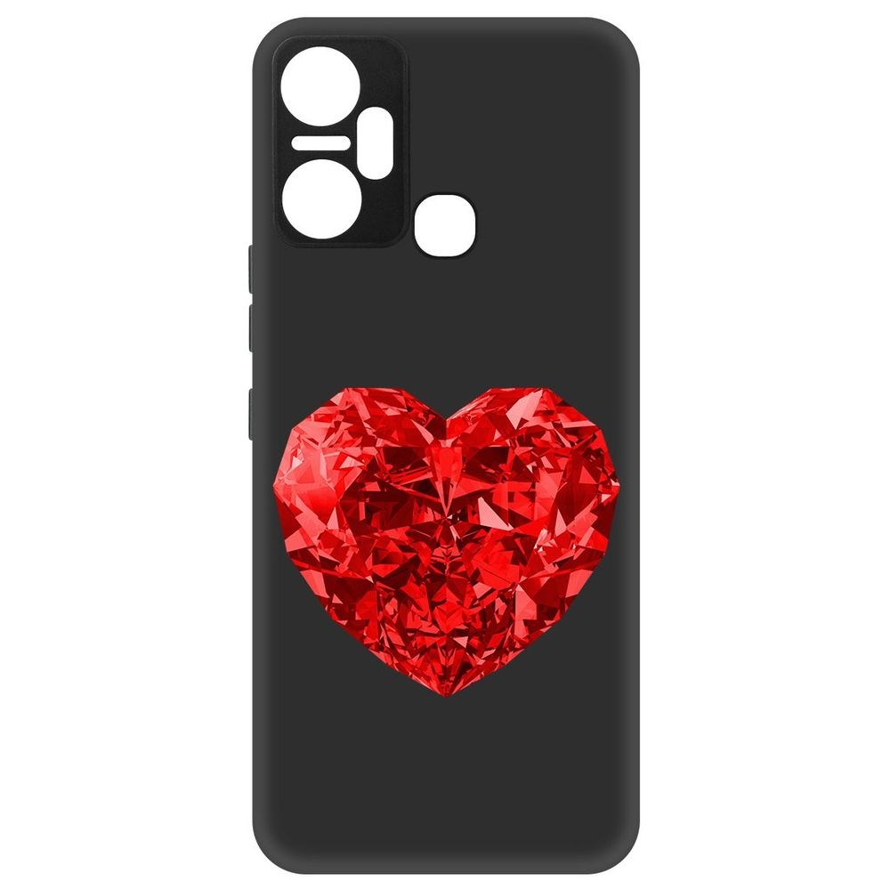 

Чехол-накладка Софт Рубиновое сердце для Infinix Smart 6 Plus, Черный