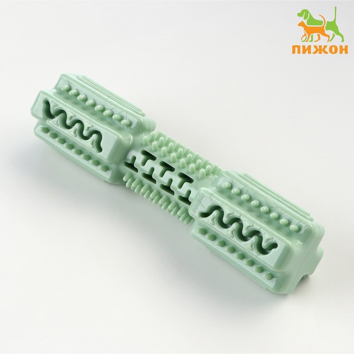 

Игрушка для лакомств и сухого корма Конструктор, TPR, массажная, 14 х 3,5 см, зелёная
