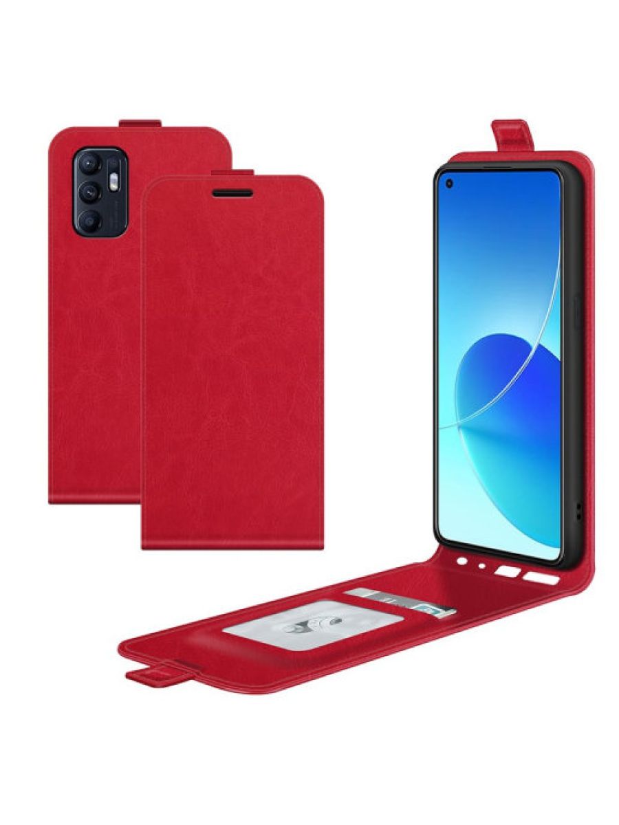 

Brodef Flip вертикальный эко кожаный чехол книжка Oppo Reno 6 Черный
