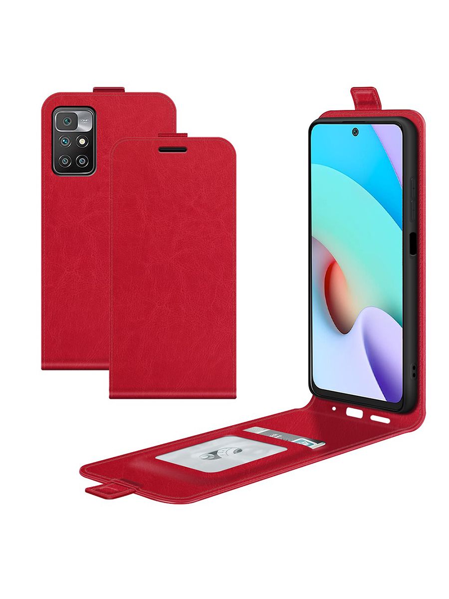 

Brodef Flip вертикальный эко кожаный чехол книжка Xiaomi Redmi 10/10 Prime Черный