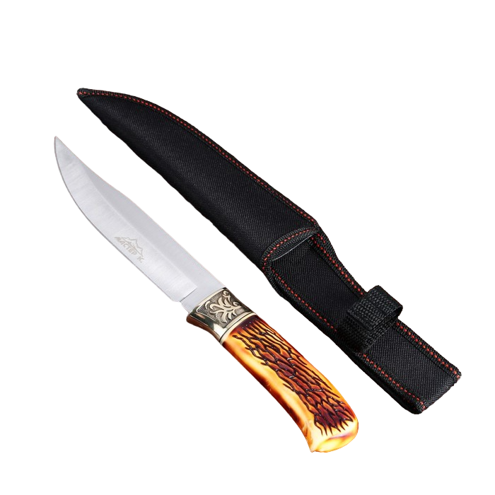 фото Нож охотничий "бьёрг", 28 см, в чехле, рукоять под кость, с узором мастер клинок