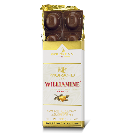 

Швейцарский молочный шоколад Goldkenn с алкоголем "С ликером Morand Williamine", 100 г