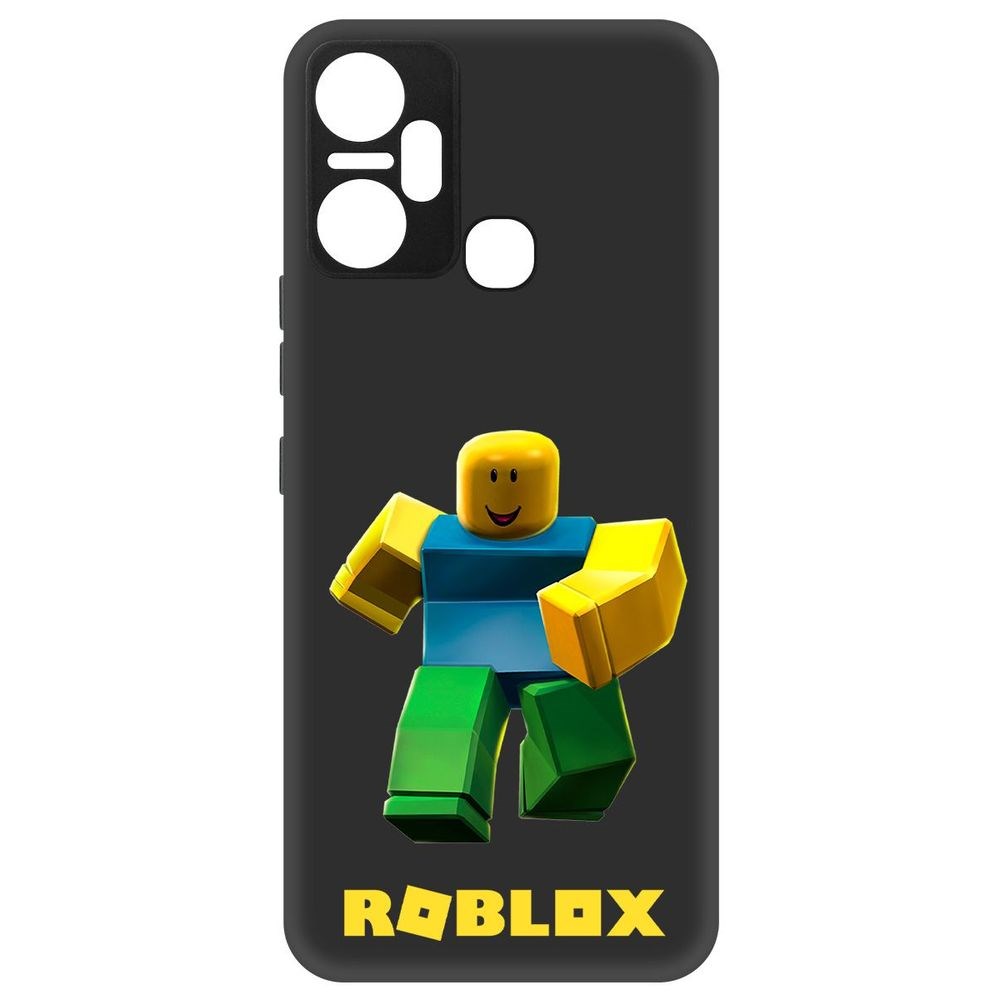 

Чехол-накладка Софт Roblox-Классический Нуб для Infinix Smart 6 Plus, Черный