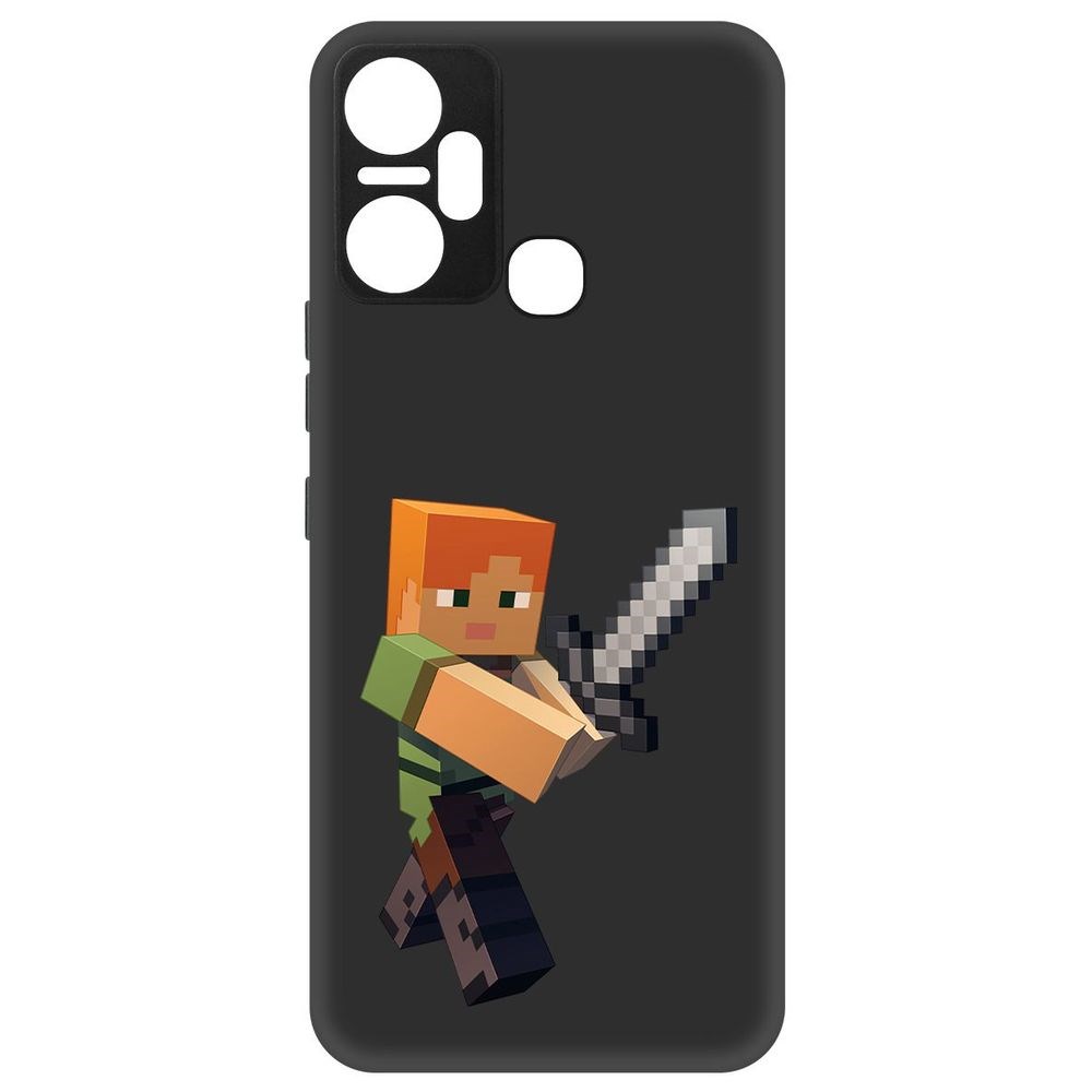 

Чехол-накладка Софт Minecraft-Алекс для Infinix Smart 6 Plus, Черный