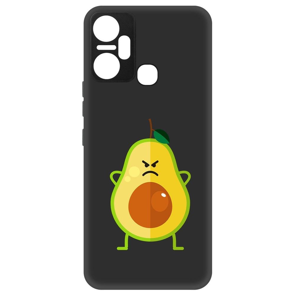 

Чехол-накладка Софт Авокадо Сердитый для Infinix Smart 6 Plus, Черный