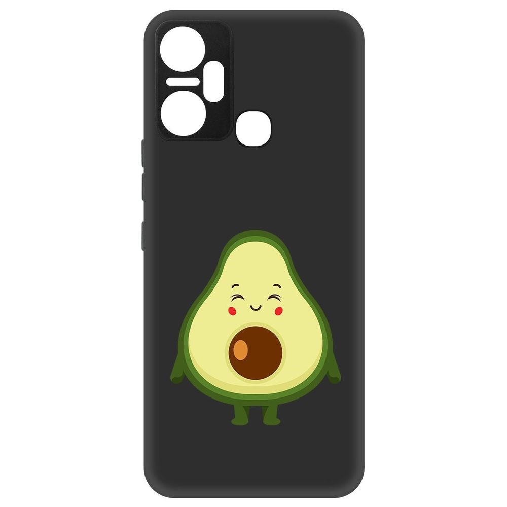 

Чехол-накладка Софт Авокадо Милый для Infinix Smart 6 Plus, Черный