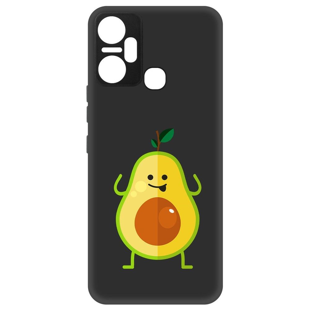 

Чехол-накладка Софт Авокадо Веселый для Infinix Smart 6 Plus, Черный
