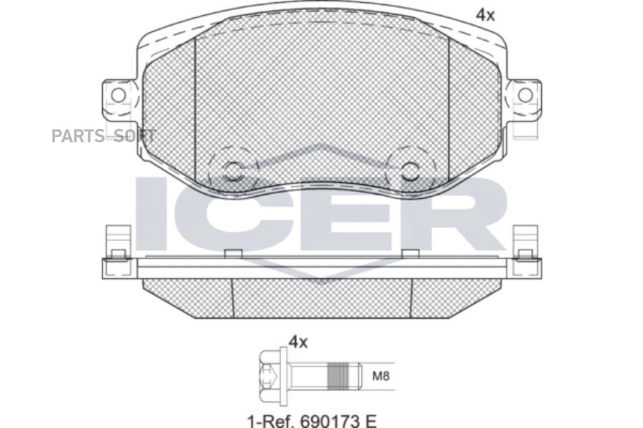 

Колодки дисковые передние Renault Megane IV 1.2-1.6 15> 182292