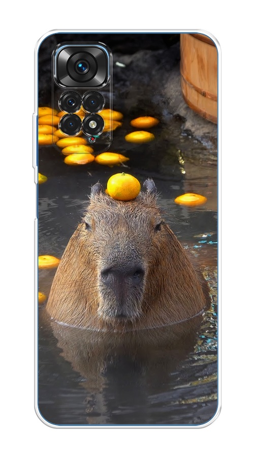 

Чехол на Xiaomi Redmi Note 11 4G Global "Капибара отдыхает", Коричневый;оранжевый;серый, 312850-1