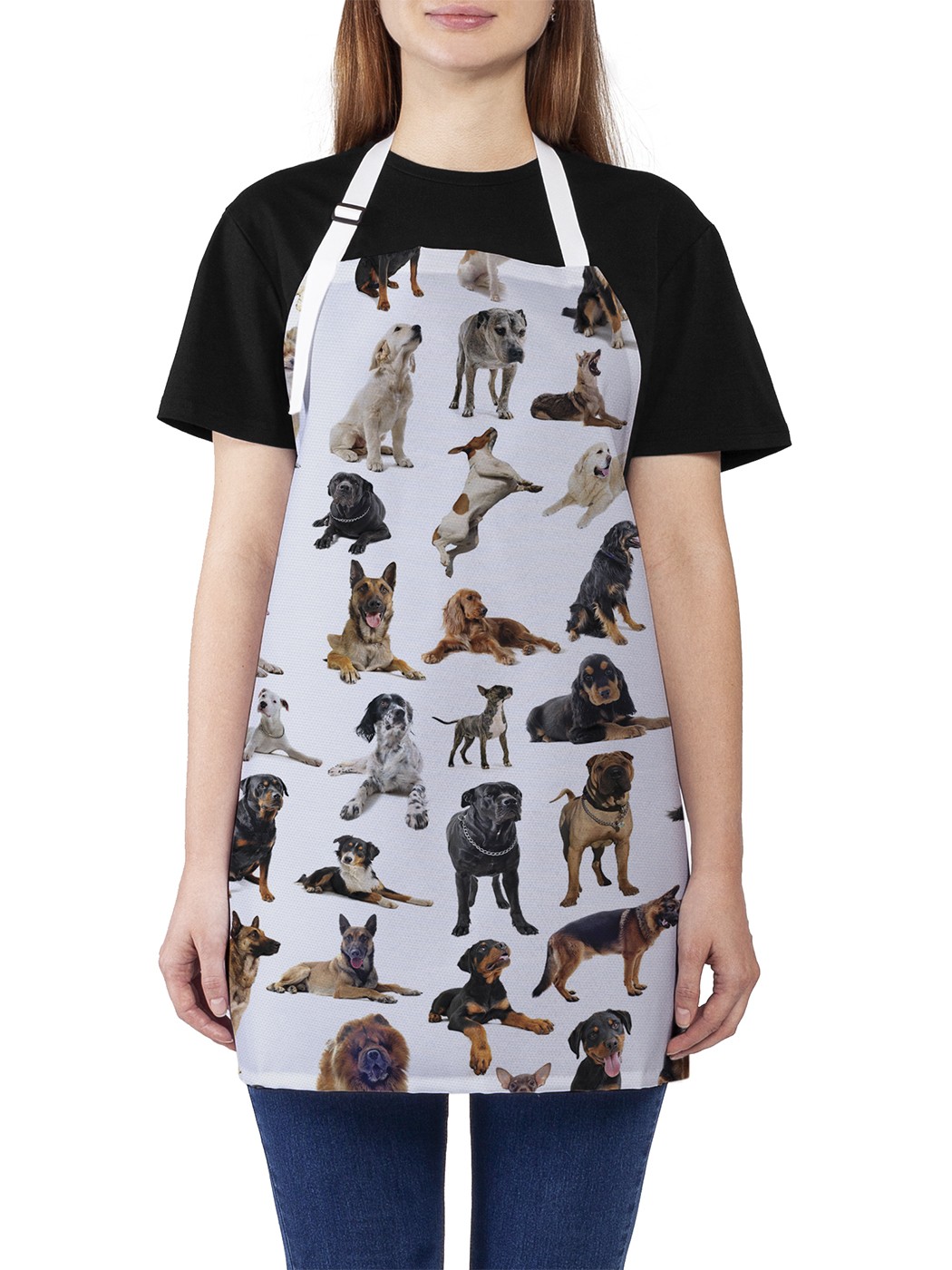 

Фартук женский JoyArty для готовки "Друзья человека", универсальный размер, Оранжевый