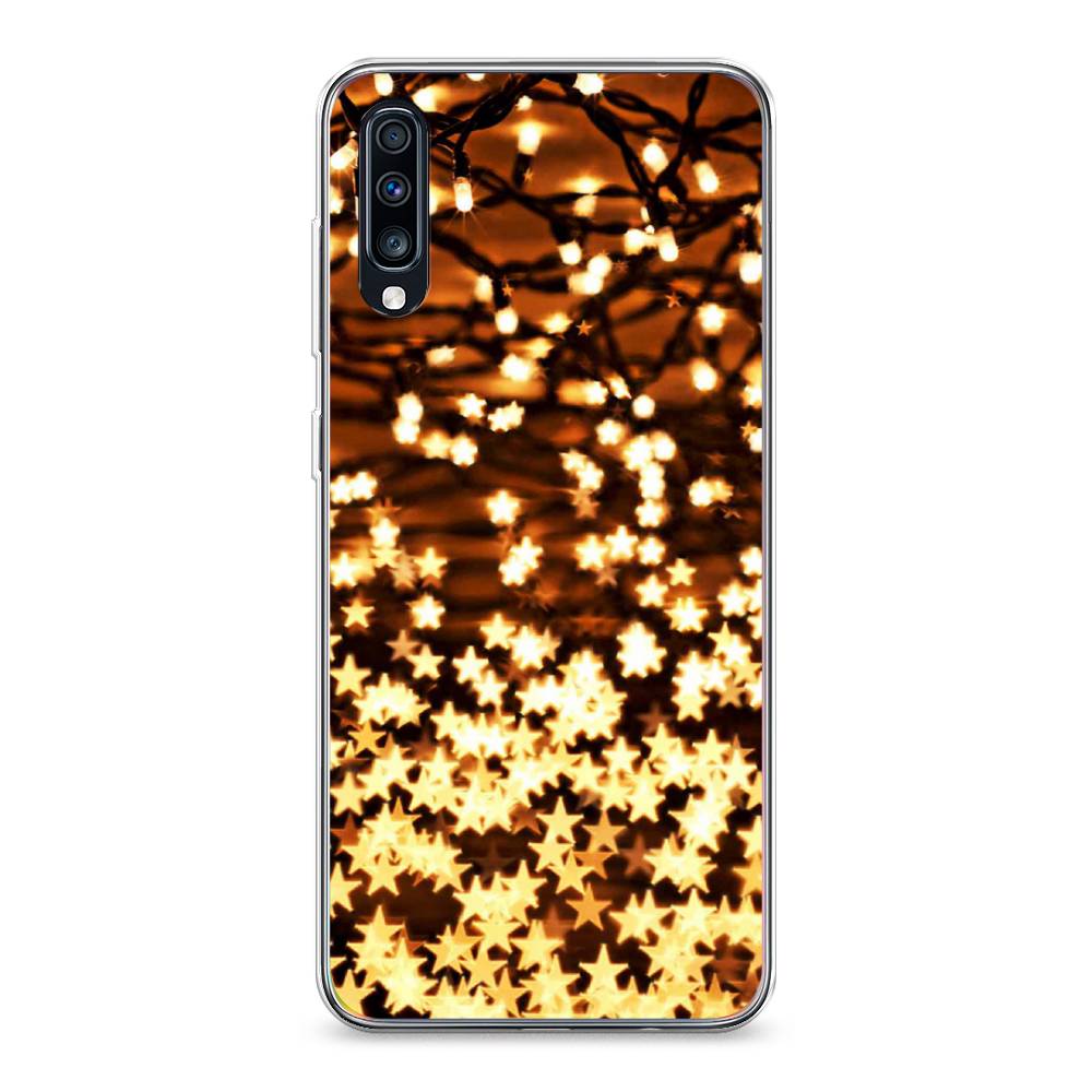 

Чехол на Samsung Galaxy A70 "Новогодняя гирлянда", Золотистый, 28150-5