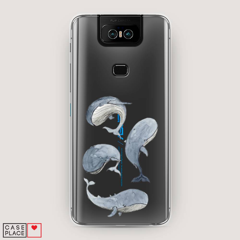 фото Чехол awog "киты" для asus zenfone 6 zs630kl