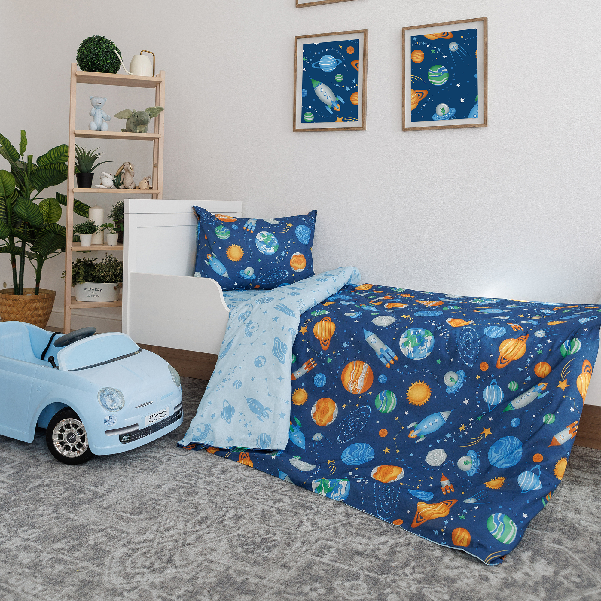 

Постельное белье Love Me Junior 1,5СП Spaceship поплин наволочки 50х70, Spaceship