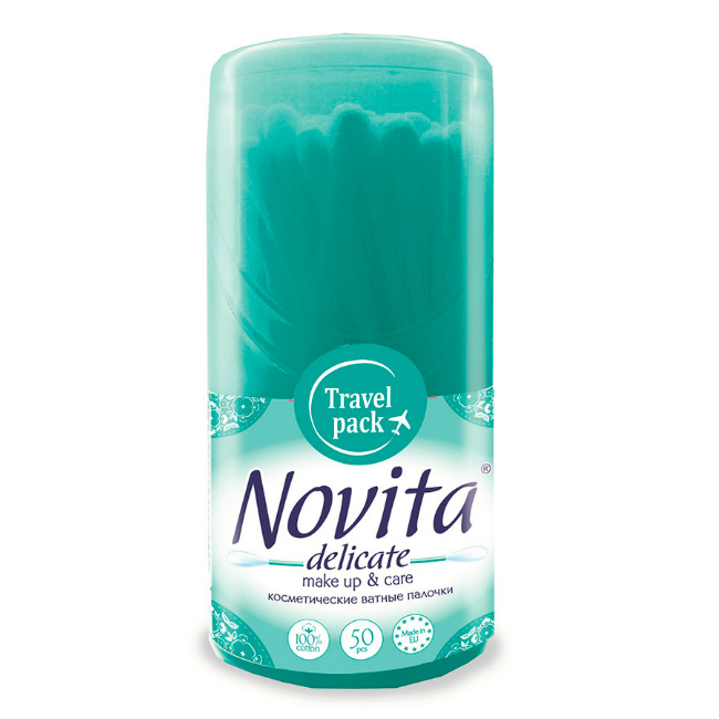 Ватные палочки Novita Delicate моноблок 50 шт.