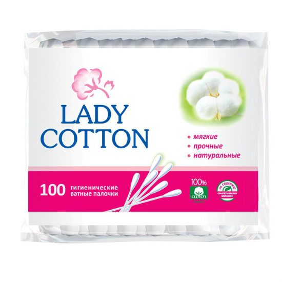 

Lady Cotton Ватные палочки п/э 100 шт.