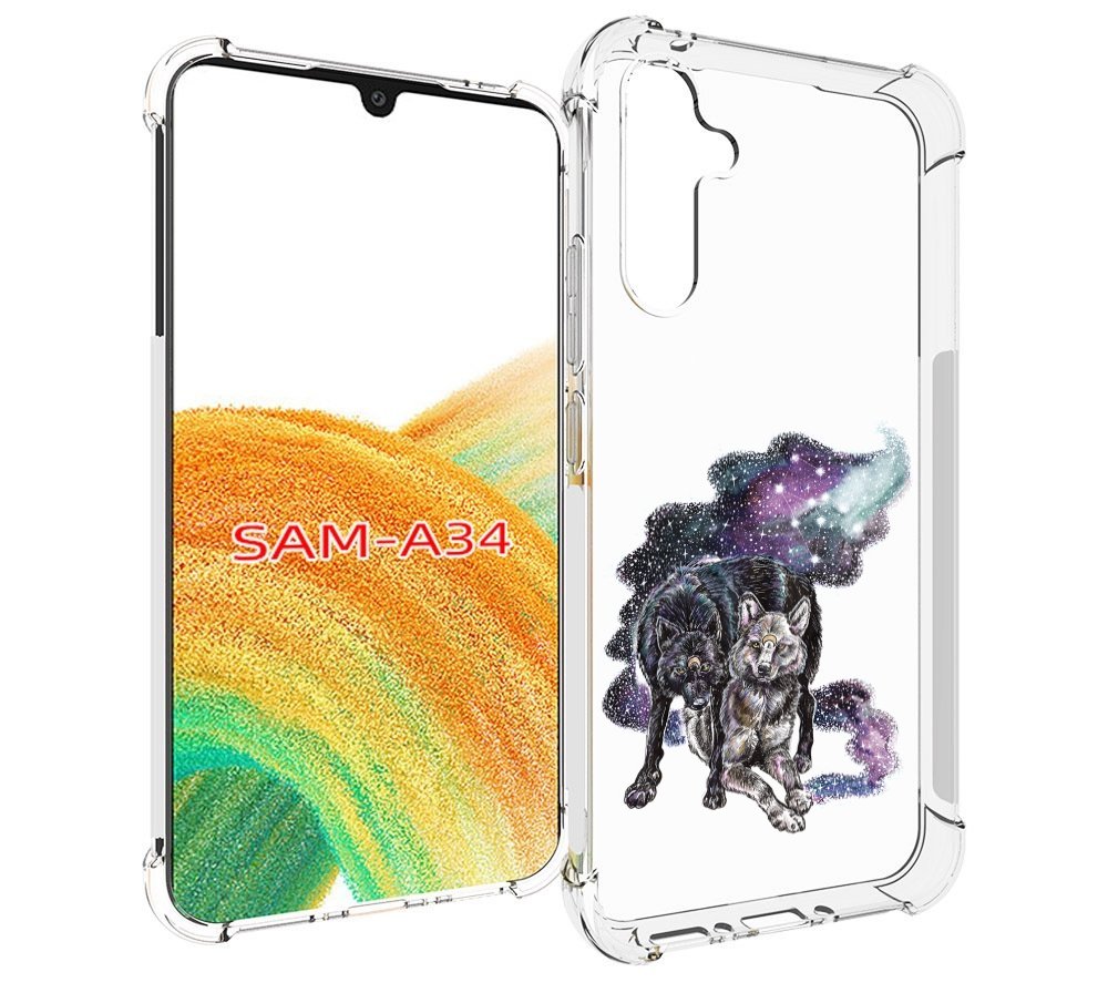 

Чехол MyPads звездные волки для Samsung Galaxy A34, Tocco