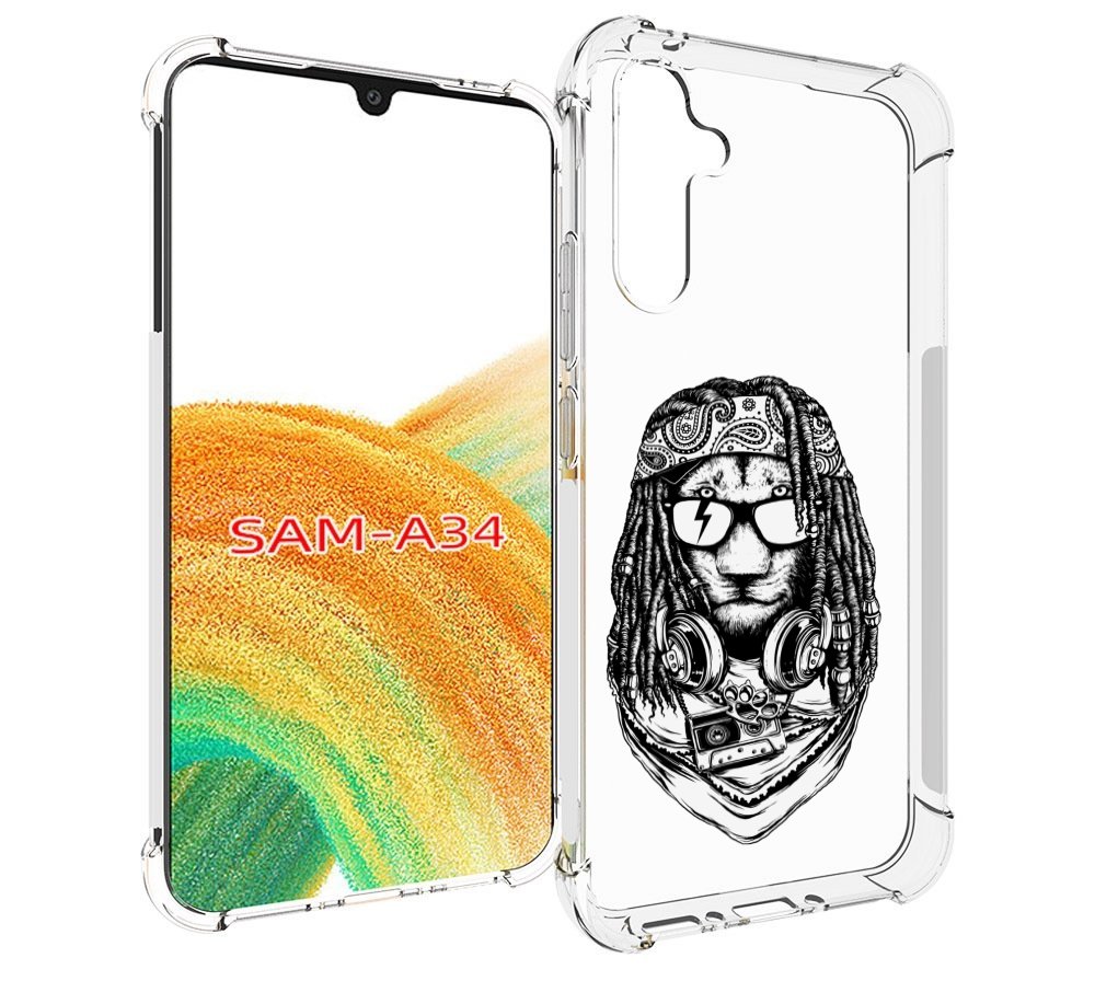 

Чехол MyPads дреды льва для Samsung Galaxy A34, Tocco