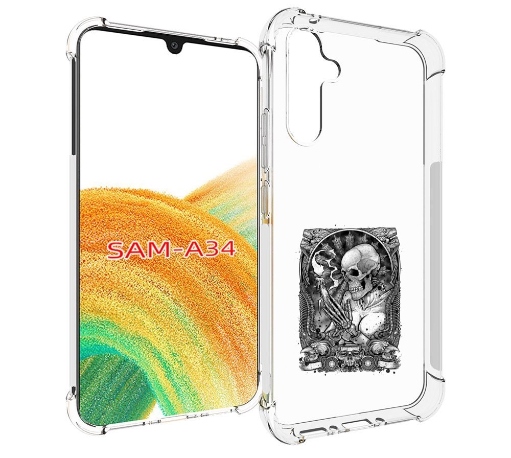 

Чехол MyPads девушка скелет для Samsung Galaxy A34, Tocco