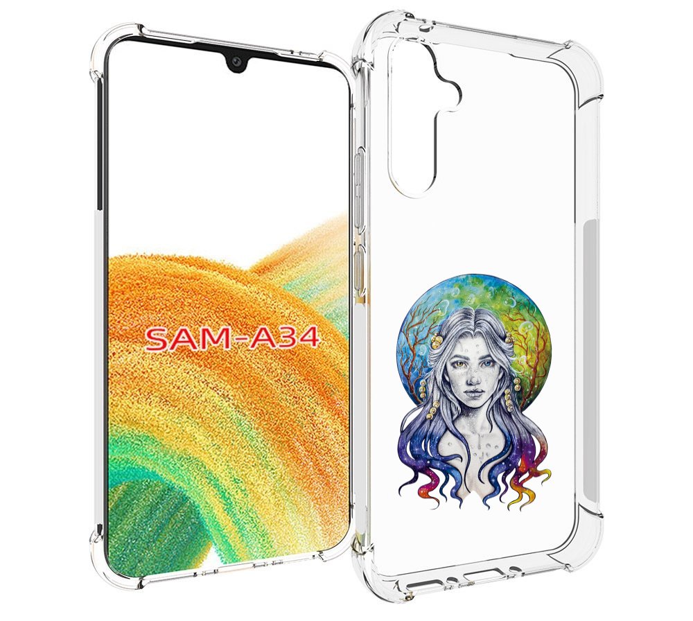

Чехол MyPads девушка с красивыми волосами для Samsung Galaxy A34, Tocco