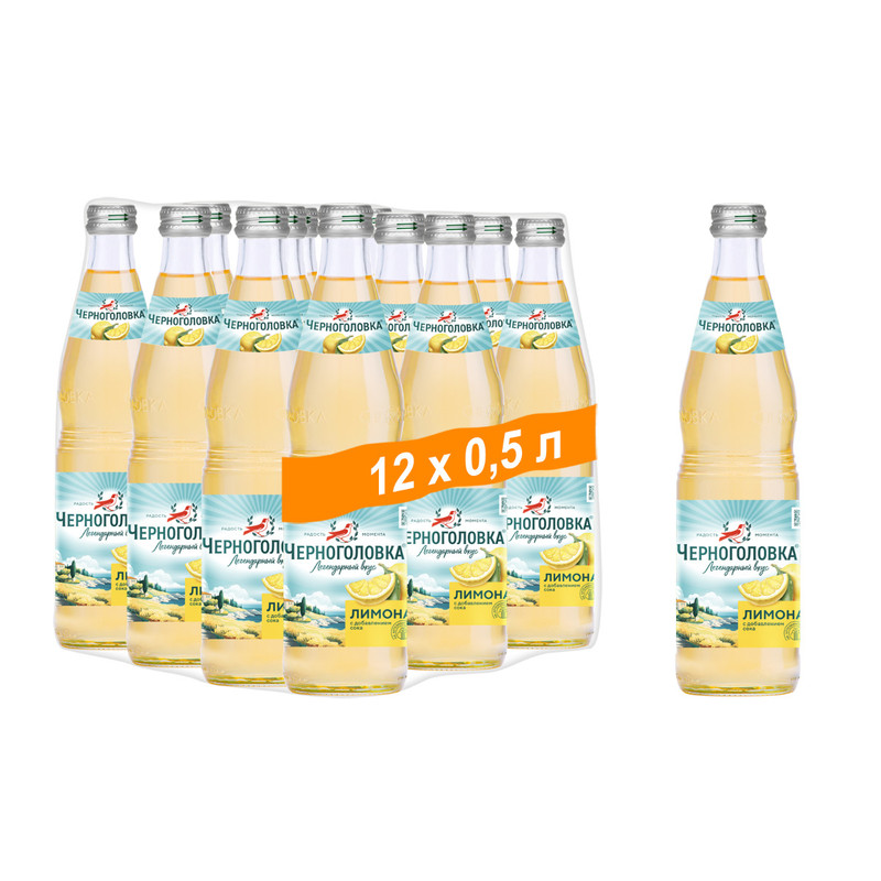 

Напиток Черноголовка Лимонад газированный, 12 шт х 0,5 л