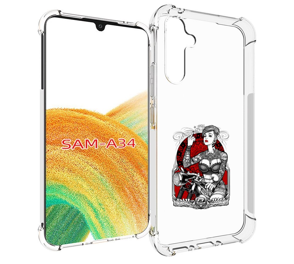 

Чехол MyPads девушка на мотоцикле для Samsung Galaxy A34, Tocco