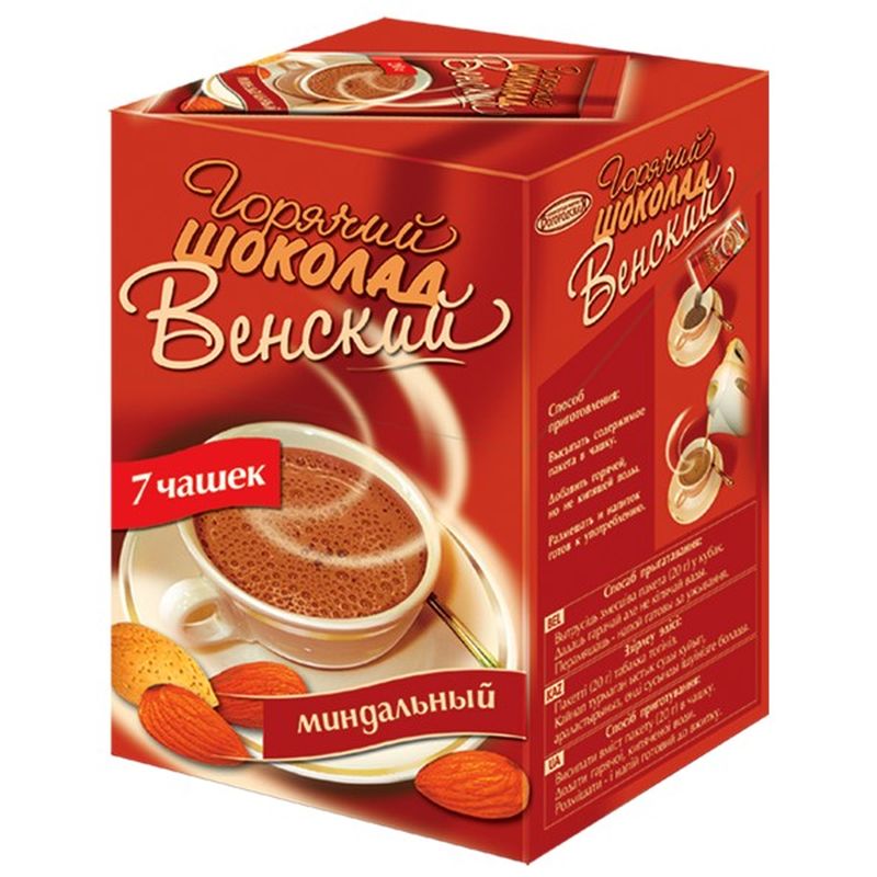 

Горячий шоколад Венский "Миндальный", 7 пакетиков по 20 г