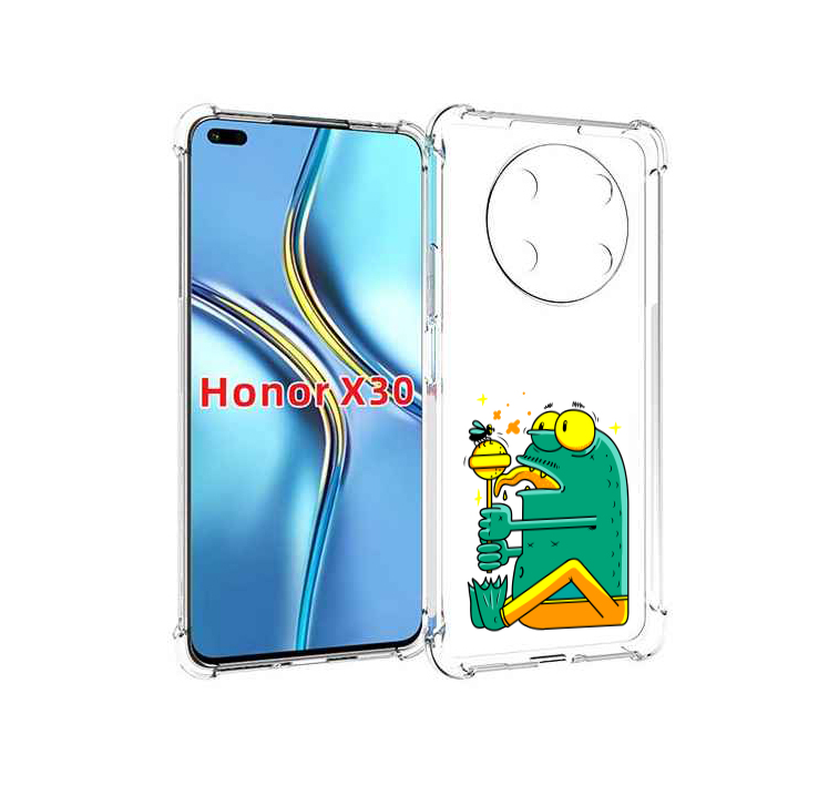 

Чехол MyPads Зеленая лягушка с чупа чупсом для Honor X30 / Magic4 Lite 5G, Прозрачный, Tocco