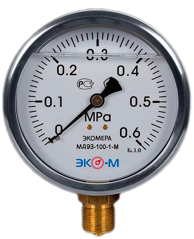 

Манометр ЭКОМЕРА МД93-100мм 0..0,6МПа М20*1,5 (Гидрозап.) УТ000006040