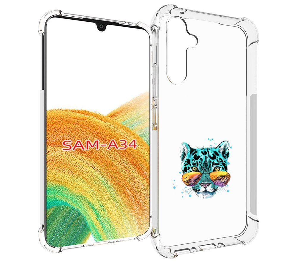 

Чехол MyPads голубой лео для Samsung Galaxy A34, Tocco