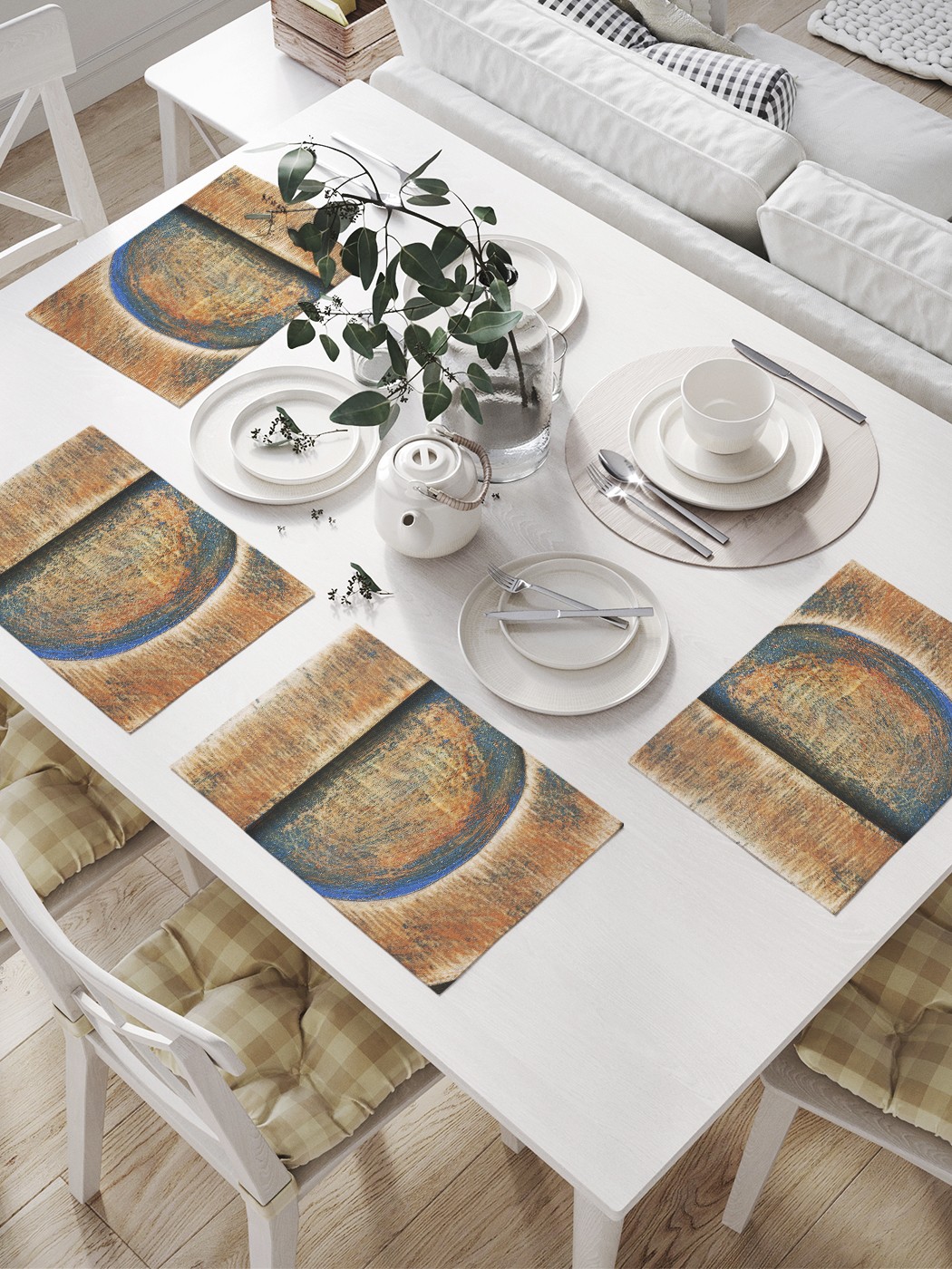 

Комплект салфеток JoyArty "Ретро буква D" для сервировки стола (32х46 см, 4 шт.), Коричневый, Ретро буква D