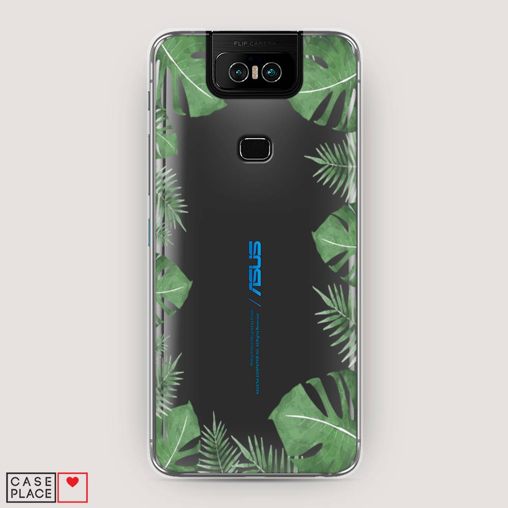 фото Чехол awog "листья папоротника рамка" для asus zenfone 6 zs630kl