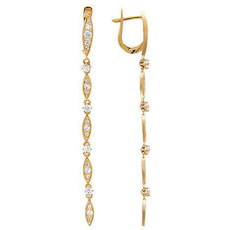 

Серьги женские из серебра Эстет 01С155122А, фианит, 01С155122А