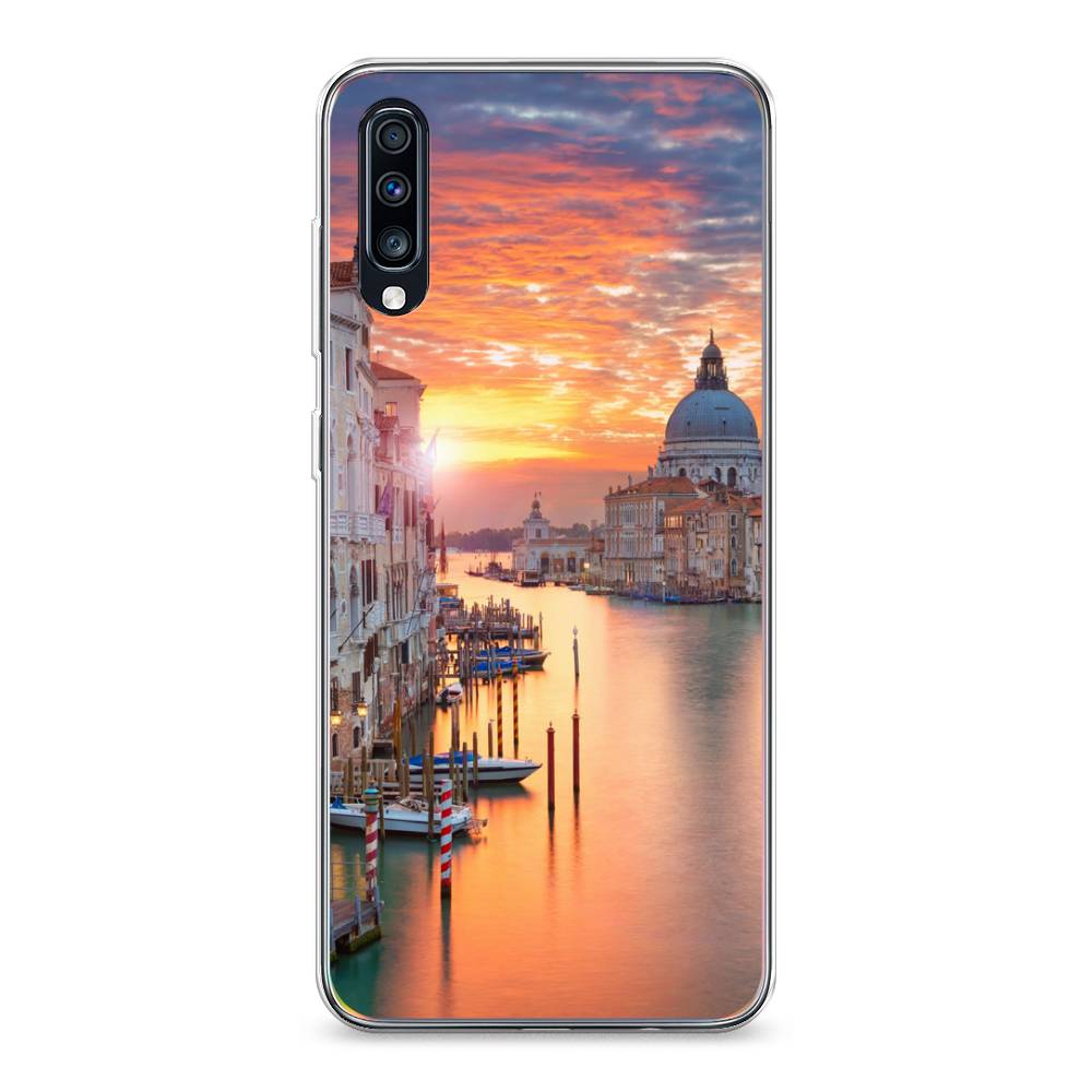 

Чехол на Samsung Galaxy A70 "Восход 11", Розовый;оранжевый, 28150-2