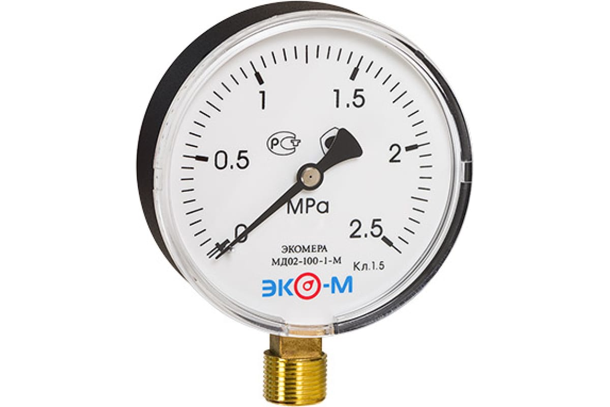 Манометр ЭКОМЕРА МД02-100мм 0..2,5МПа М20*1,5 УТ000005882