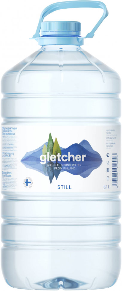 Вода питьевая Gletcher природная негазированная, 5.1 л