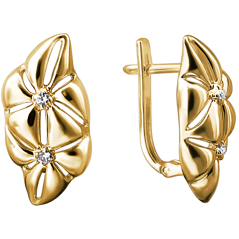 

Серьги женские из золота Эстет 01С1313243, фианит, 01С1313243