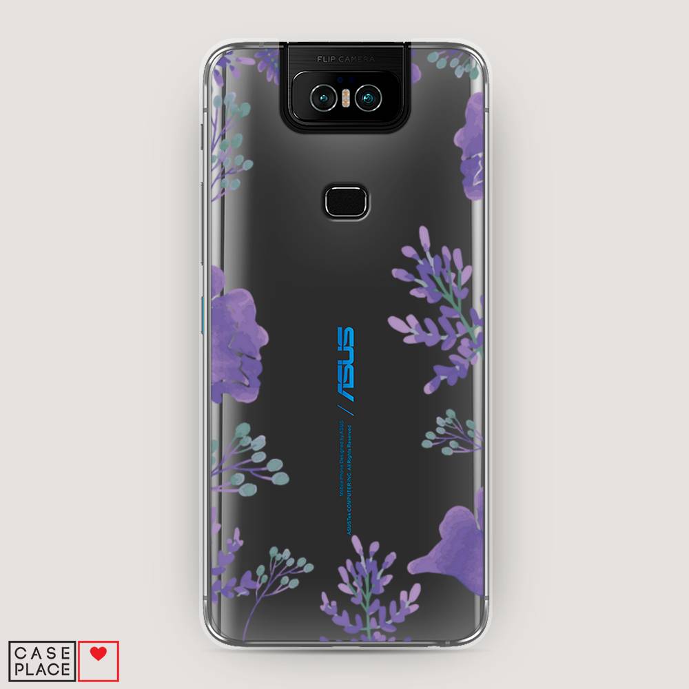 фото Чехол awog "сиреневая цветочная рамка" для asus zenfone 6 zs630kl