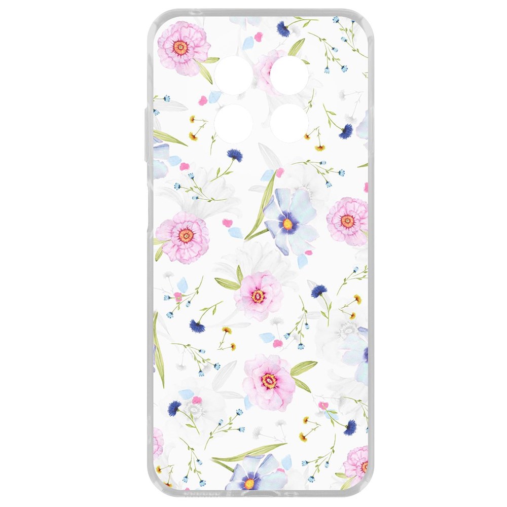 

Чехол-накладка Krutoff Clear Case Цветочный паттерн 3 для Huawei Nova Y91, Прозрачный