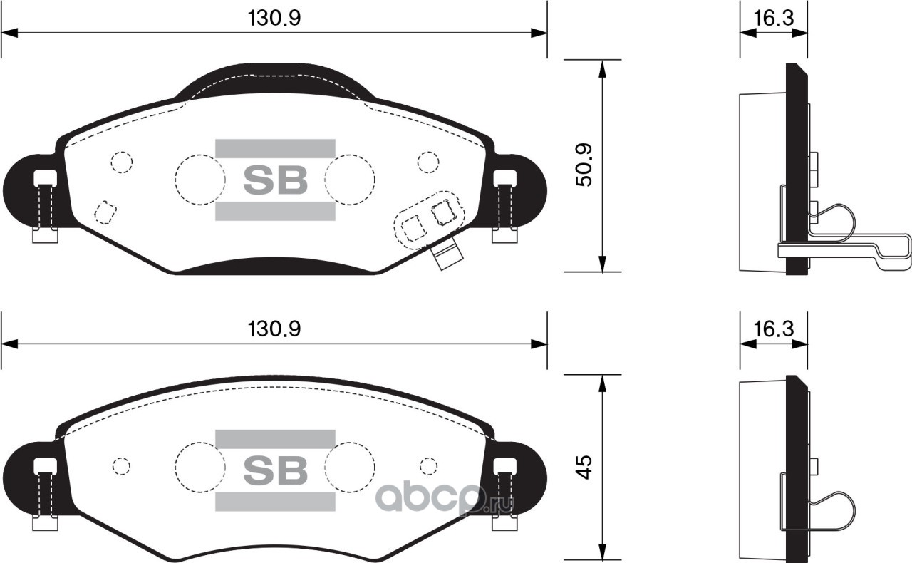 

Тормозные колодки Sangsin brake передние sp1419