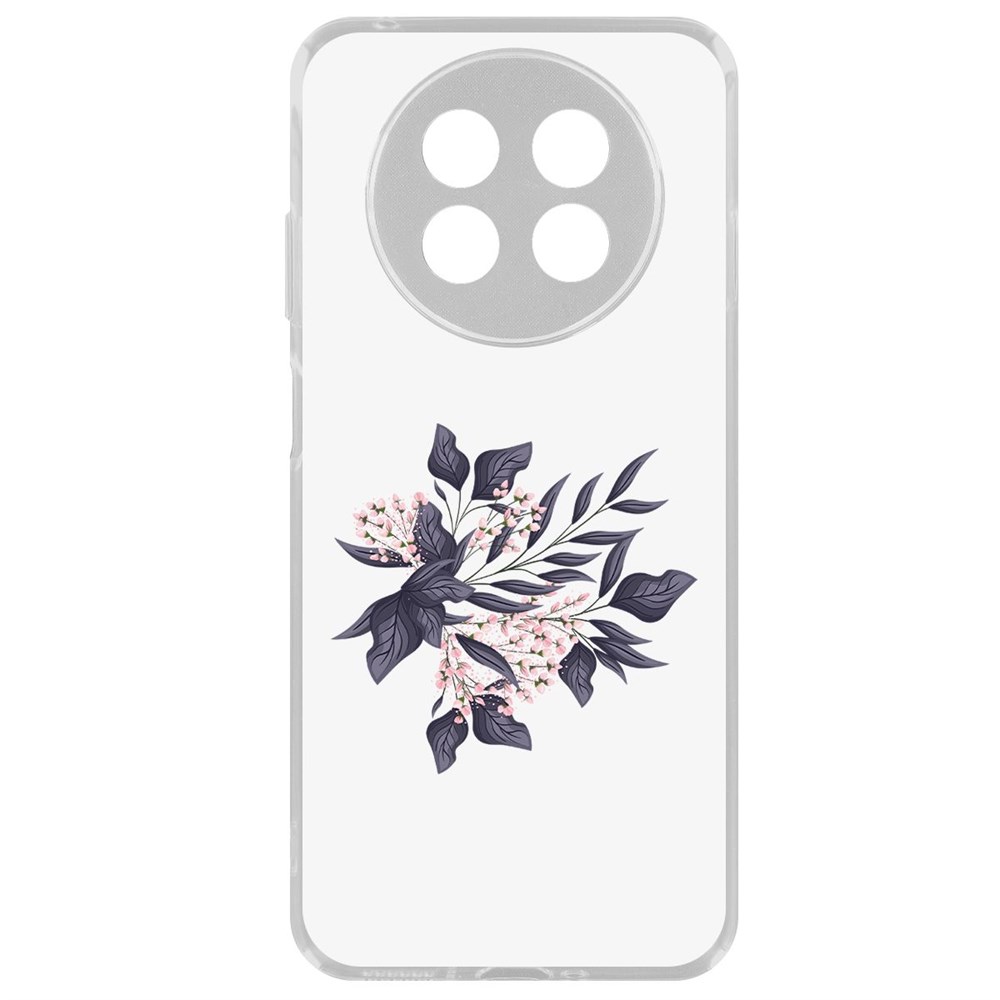 

Чехол-накладка Krutoff Clear Case Розовые бутоны для Huawei Nova Y91, Прозрачный