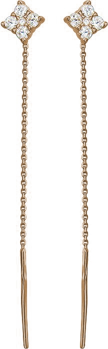 

Серьги женские из золота Эстет 01С118542, фианит, 01С118542