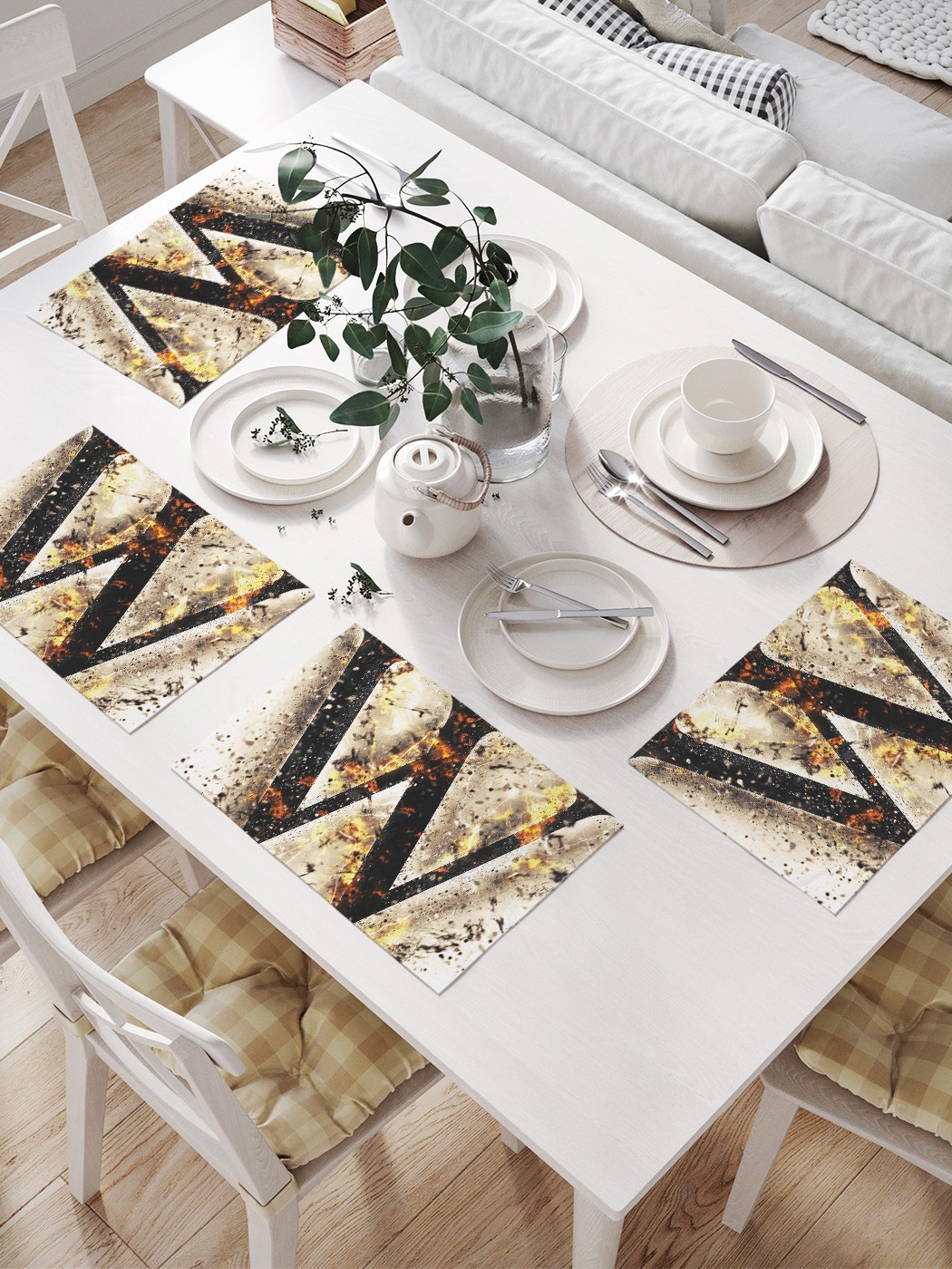 

Комплект салфеток JoyArty "Огненная буква W" для сервировки стола (32х46 см, 4 шт.), Черный, Огненная буква W