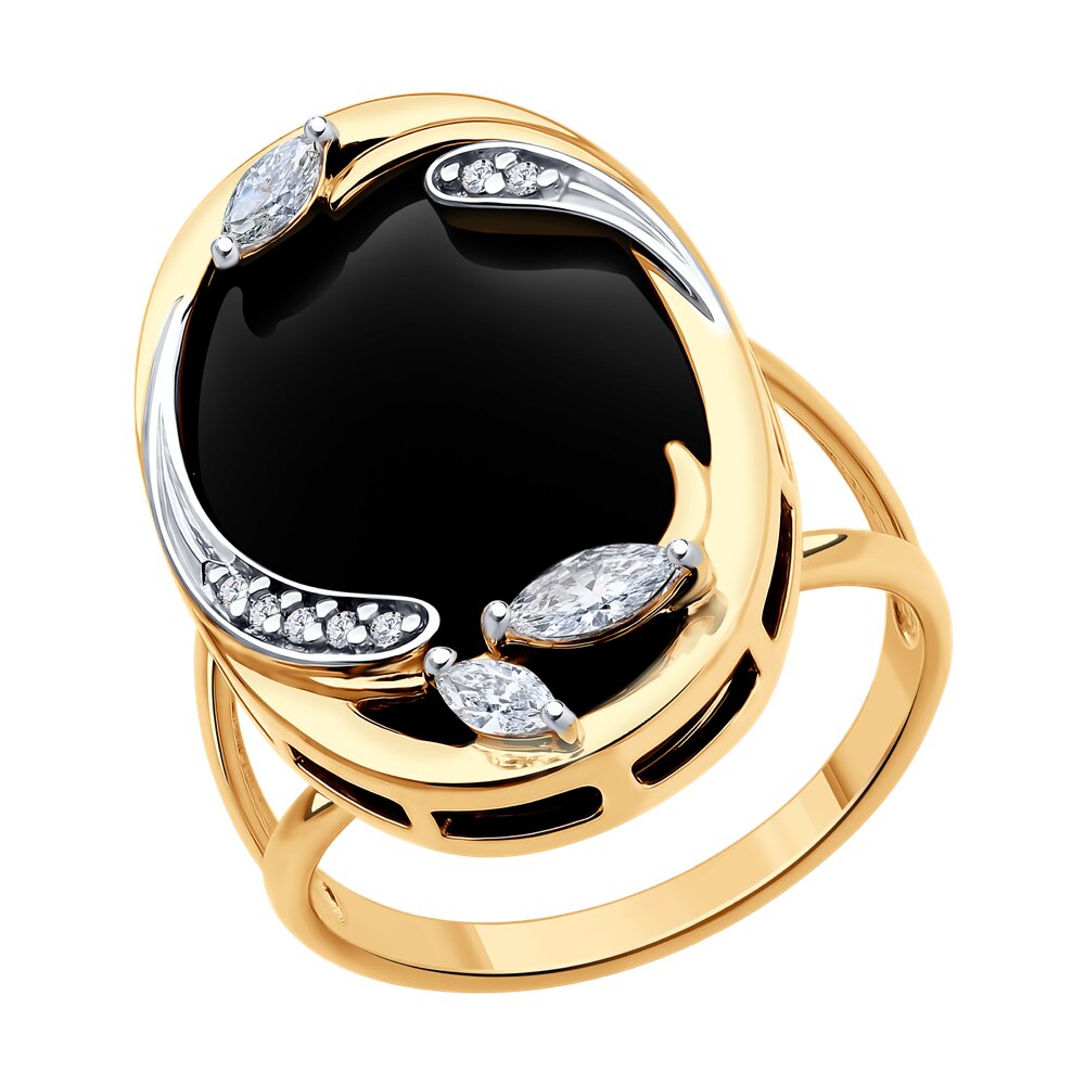 

Кольцо из серебра р. 19 SOKOLOV 83010238, фианит/оникс, 83010238