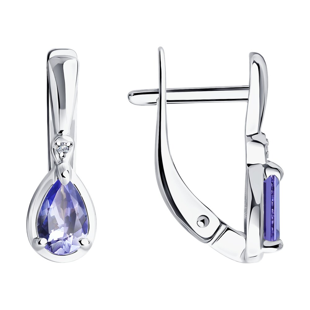 

Серьги из золота SOKOLOV 6024421-3, бриллиант/танзанит, 6024421-3