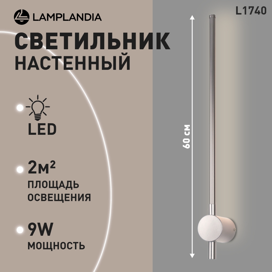 Бра Lamplandia L1740 PALO TWIN SILVER SMD LED 9W 4278₽