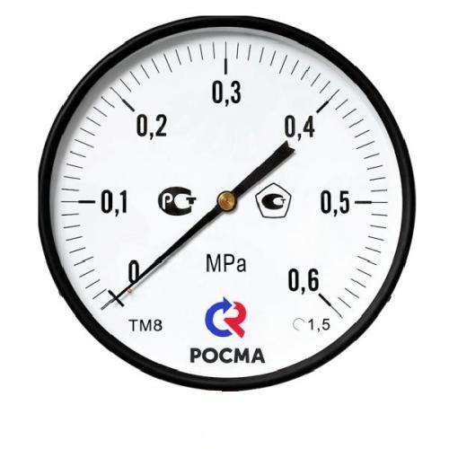 фото Манометр росма тип-тм-210т (0-0,6 мпа) g1/4' кл.2,5 +150с 50мм