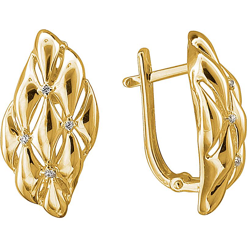 

Серьги женские из золота Эстет 01С1313245, фианит, 01С1313245
