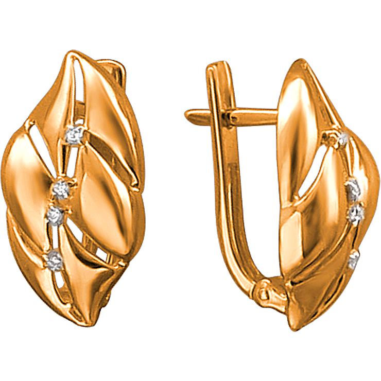 

Серьги из красного золота Эстет 01С1113244, фианит, 01С1113244
