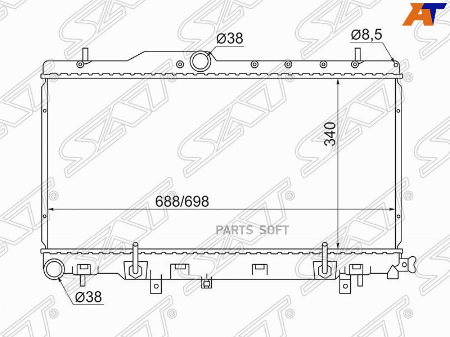 

SAT Радиатор SUBARU LEGACY B4/LANCASTER 98-03/IMPREZA TWIN TURBO