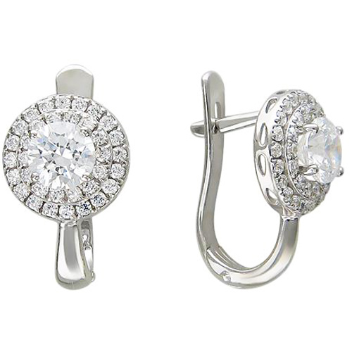 

Серьги женские из серебра Эстет 01С155002, фианит, 01С155002